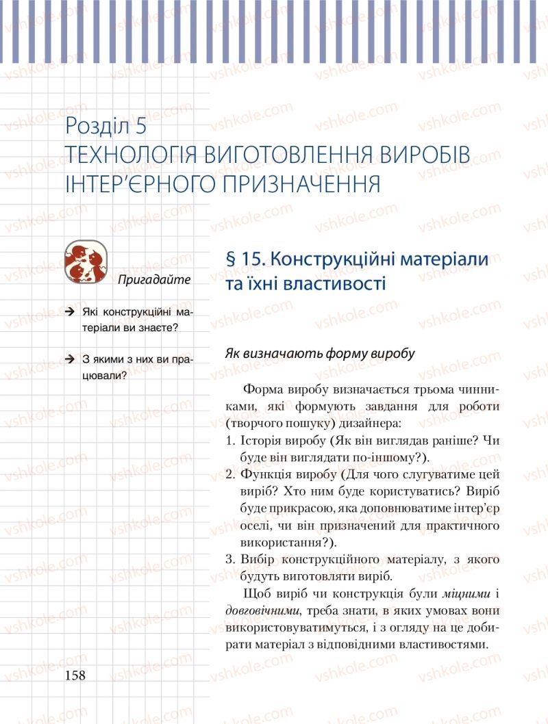 Страница 158 | Підручник Трудове навчання 8 клас Б.М. Терещук, М.А. Захаревичй 2016 Технічні види праці