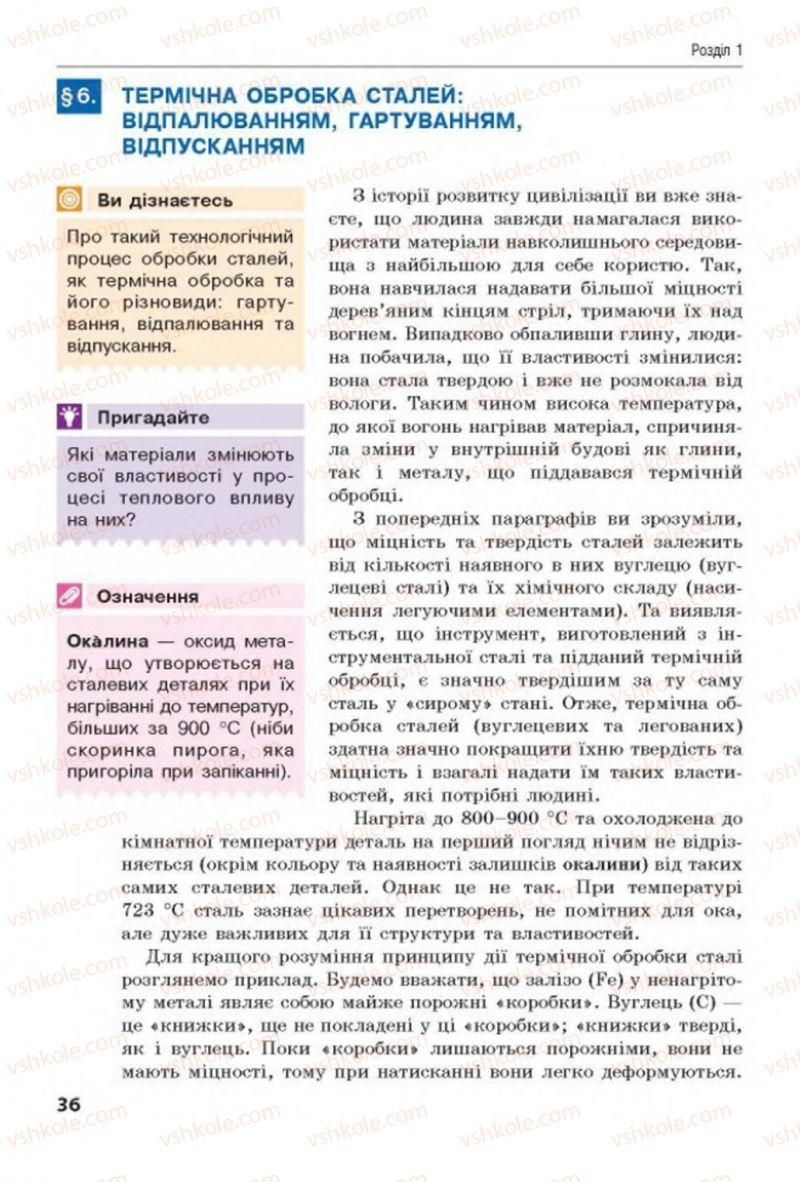 Страница 36 | Підручник Трудове навчання 8 клас Д.В. Лебедєв, А.М. Гедзик, В.В. Юрженко 2016 Технічні види праці