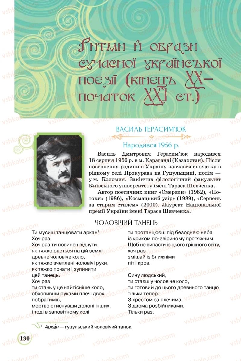 Страница 130 | Підручник Українська література 8 клас Л.Т. Коваленко 2016