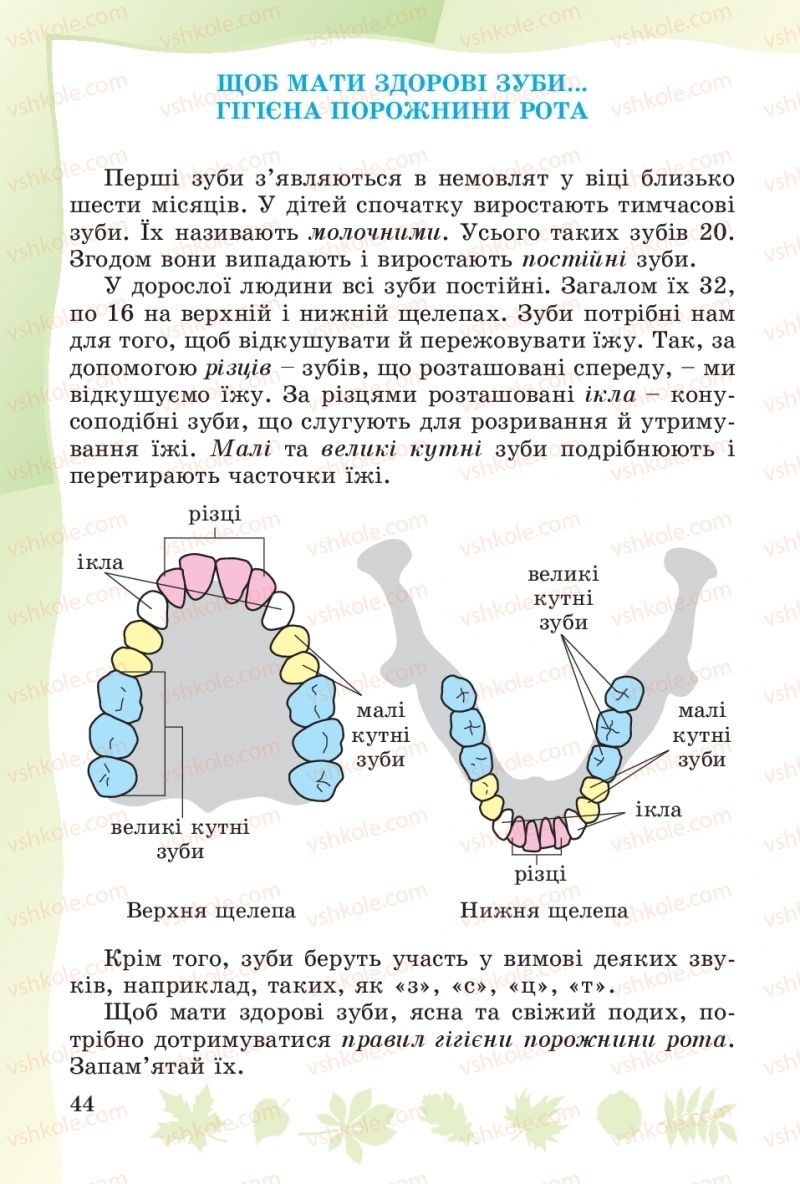 Страница 44 | Підручник Основи здоров'я 4 клас О.В. Гнaтюк 2015