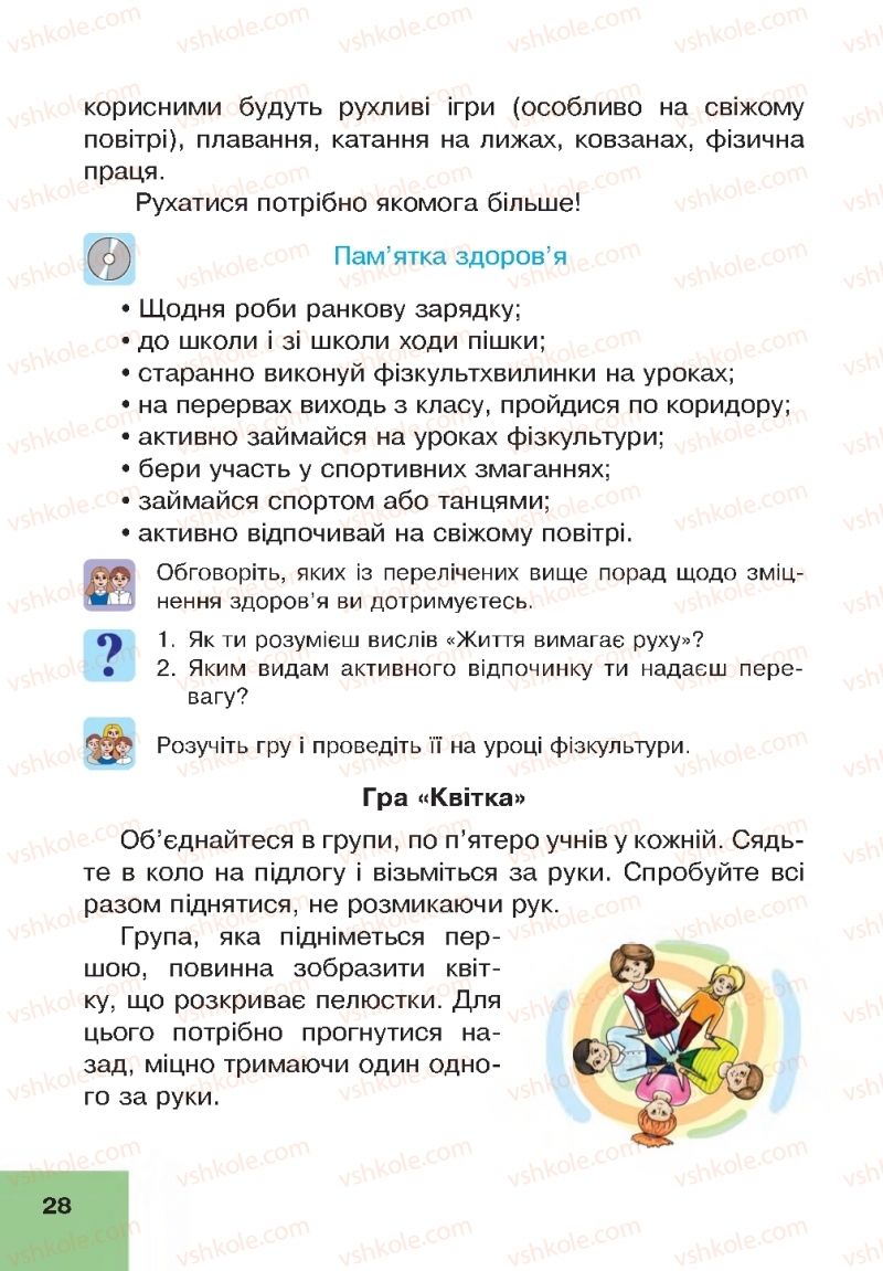 Страница 28 | Підручник Основи здоров'я 4 клас О.М. Кікінежді, Н.Б. Шост, І.М. Шульга 2015