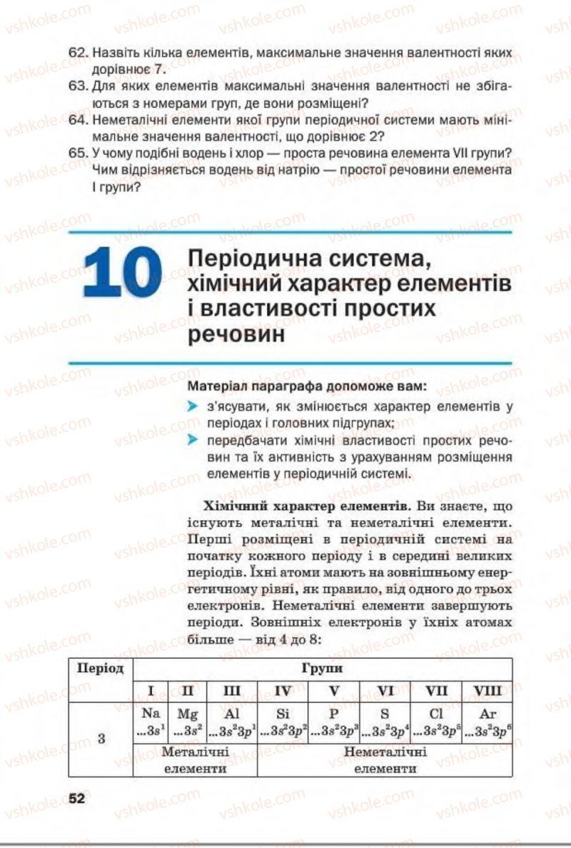 Страница 52 | Підручник Хімія 8 клас П.П. Попель, Л.С. Крикля 2016