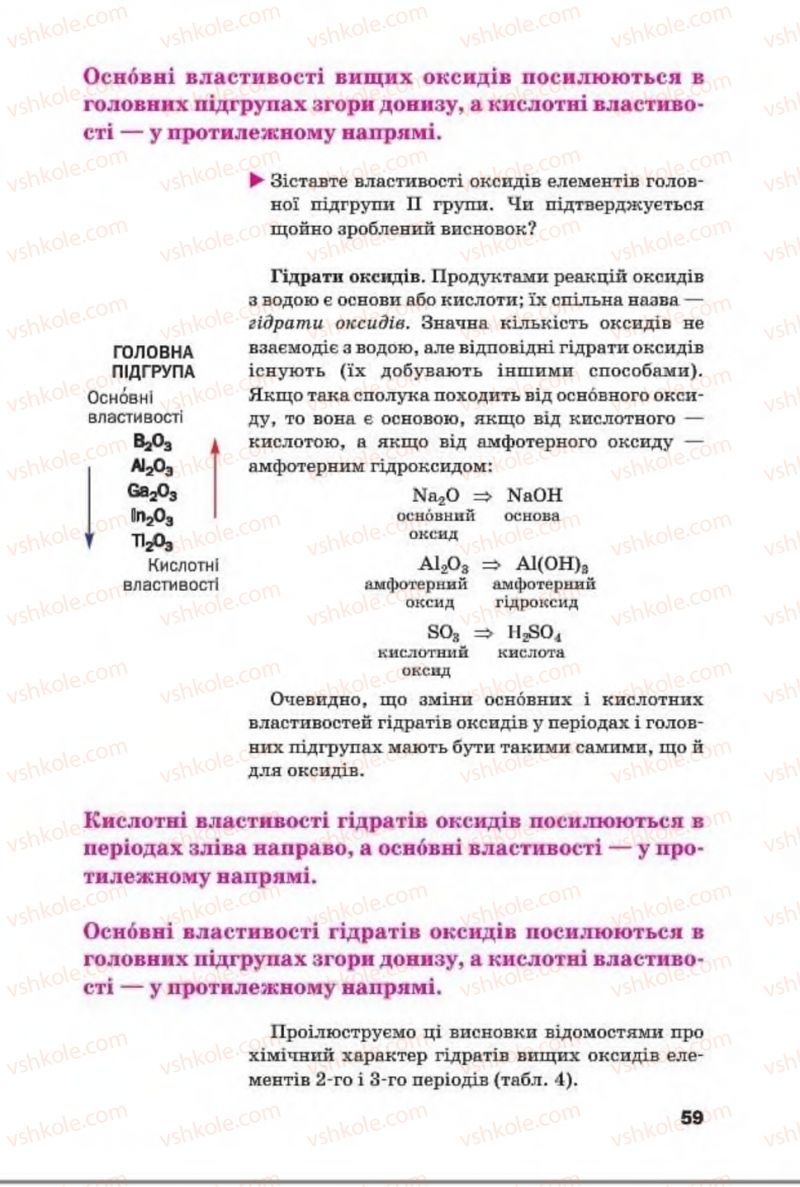 Страница 59 | Підручник Хімія 8 клас П.П. Попель, Л.С. Крикля 2016