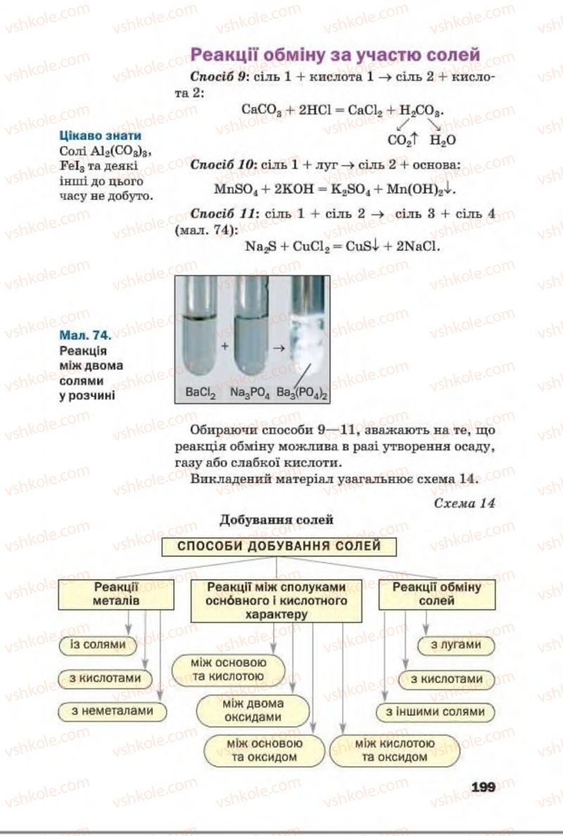 Страница 199 | Підручник Хімія 8 клас П.П. Попель, Л.С. Крикля 2016