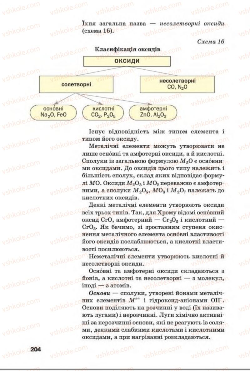 Страница 204 | Підручник Хімія 8 клас П.П. Попель, Л.С. Крикля 2016