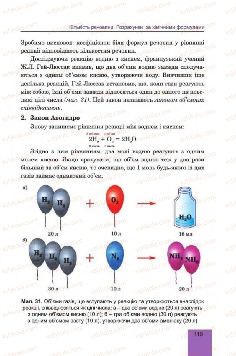 Страница 119 | Підручник Хімія 8 клас Л.С. Дячук, М.М. Гладюк 2016