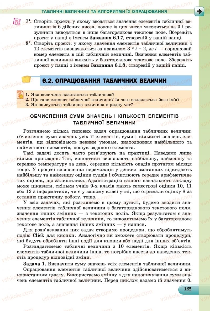 Страница 165 | Підручник Інформатика 9 клас Й.Я. Ривкінд, Т.І. Лисенко, Л.А. Чернікова, В.В. Шакотько 2017