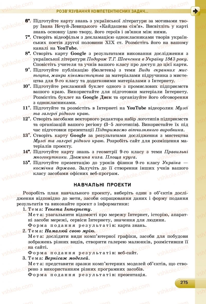 Страница 275 | Підручник Інформатика 9 клас Й.Я. Ривкінд, Т.І. Лисенко, Л.А. Чернікова, В.В. Шакотько 2017