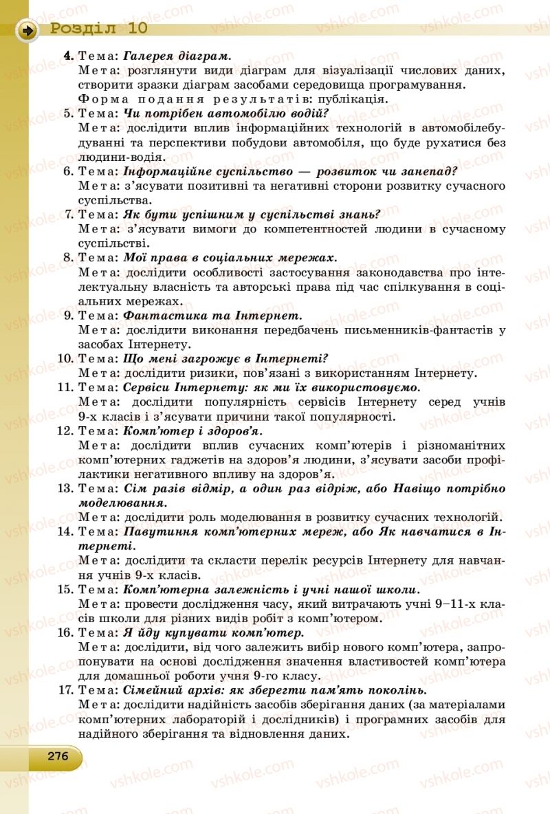 Страница 276 | Підручник Інформатика 9 клас Й.Я. Ривкінд, Т.І. Лисенко, Л.А. Чернікова, В.В. Шакотько 2017