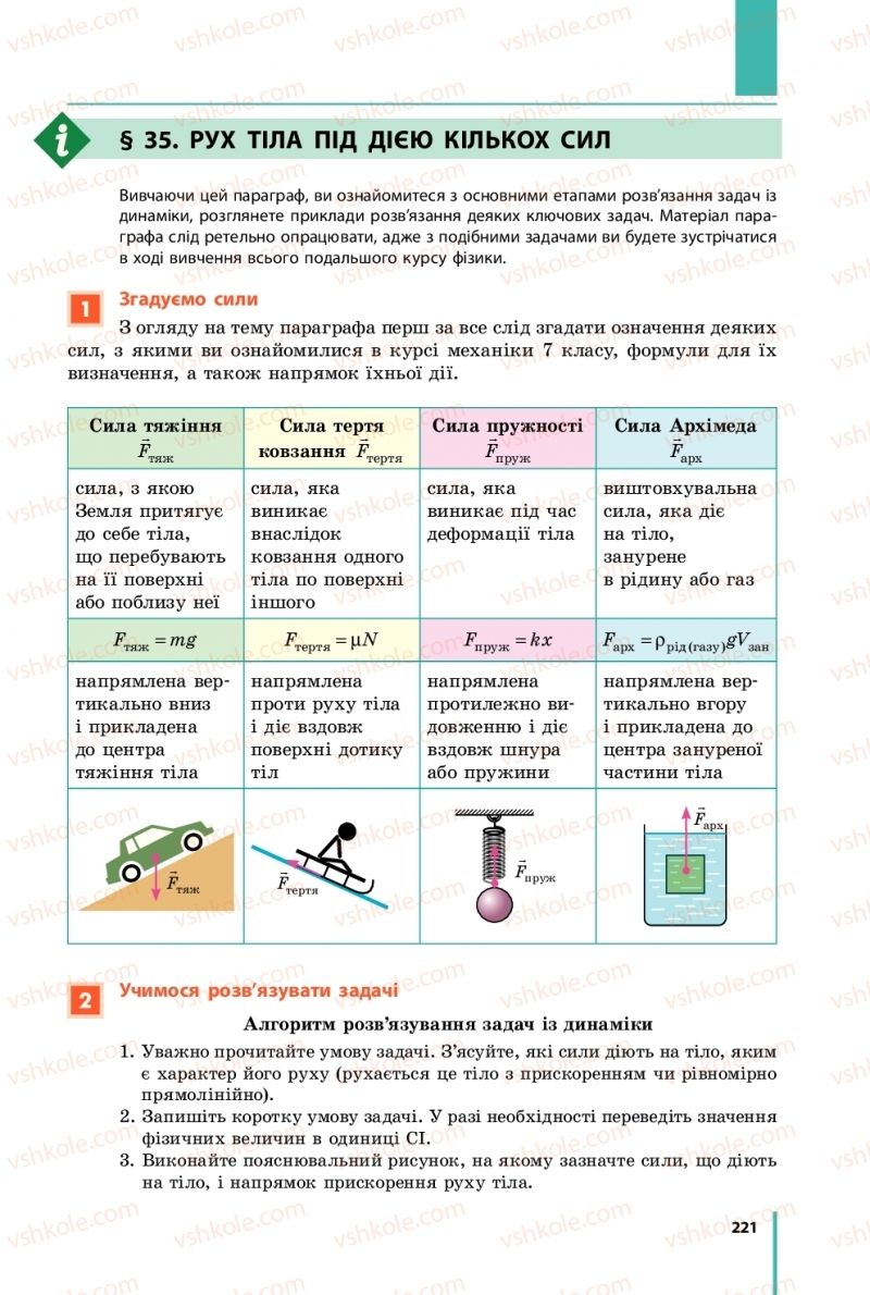 Страница 221 | Підручник Фізика 9 клас В.Г. Бар’яхтар, Ф.Я. Божинова, С.О. Довгий 2017