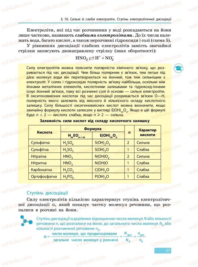 Страница 57 | Підручник Хімія 9 клас О.В. Григорович 2017