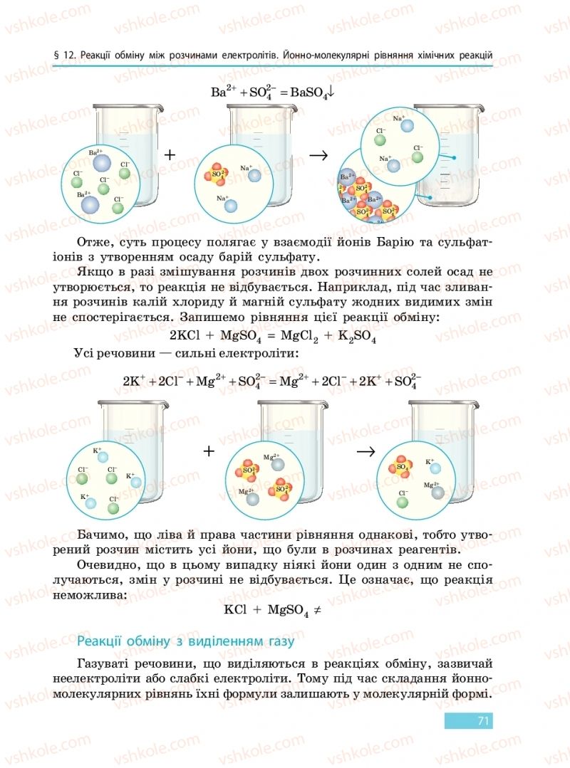 Страница 71 | Підручник Хімія 9 клас О.В. Григорович 2017