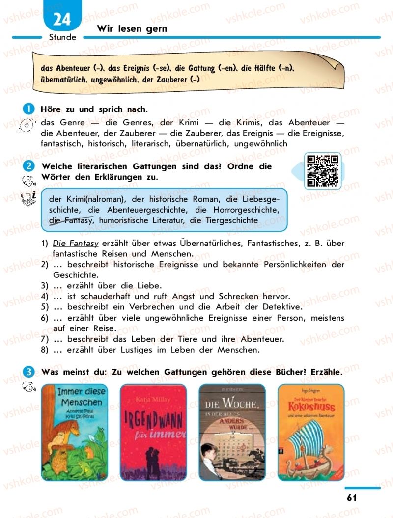 Страница 61 | Підручник Німецька мова 9 клас С.І. Сотникова, Г.В. Гоголєва 2017 5-й рік навчання