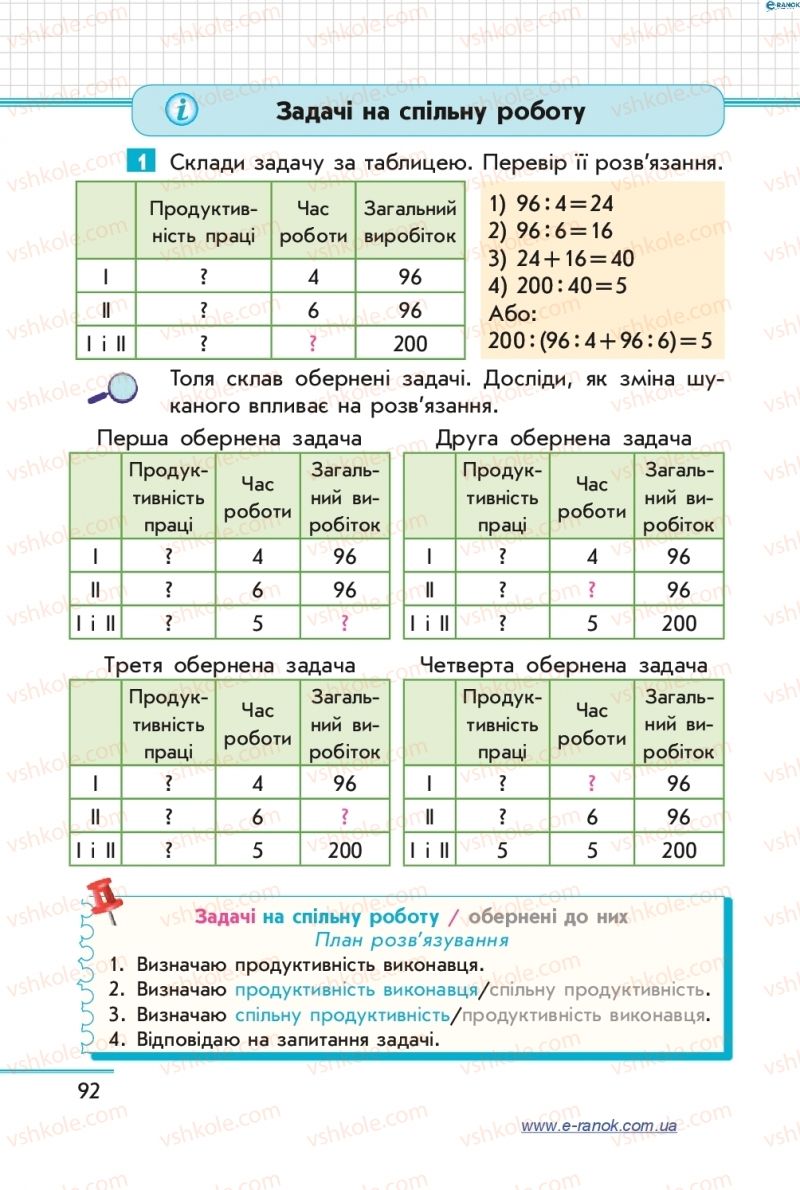 Страница 92 | Підручник Математика 4 клас С.О. Скворцова, О.В. Онопрієнко 2015 1 частина