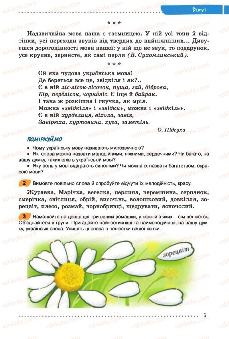 Страница 5 | Підручник Українська мова 6 клас О.В. Заболотний, В.В. Заболотний 2014 На російській мові