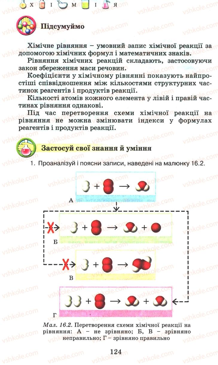 Страница 124 | Підручник Хімія 7 клас Г.А. Лашевська 2007