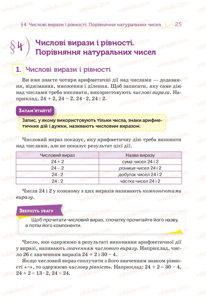 Страница 25 | Підручник Математика 5 клас Н.А. Тарасенкова, І.М. Богатирьова, О.П. Бочко 2018