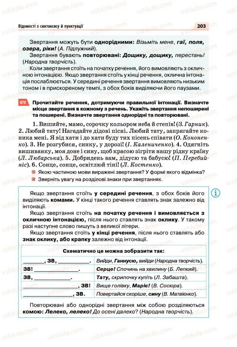 Страница 203 | Підручник Українська мова 5 клас О.П. Глазова 2018