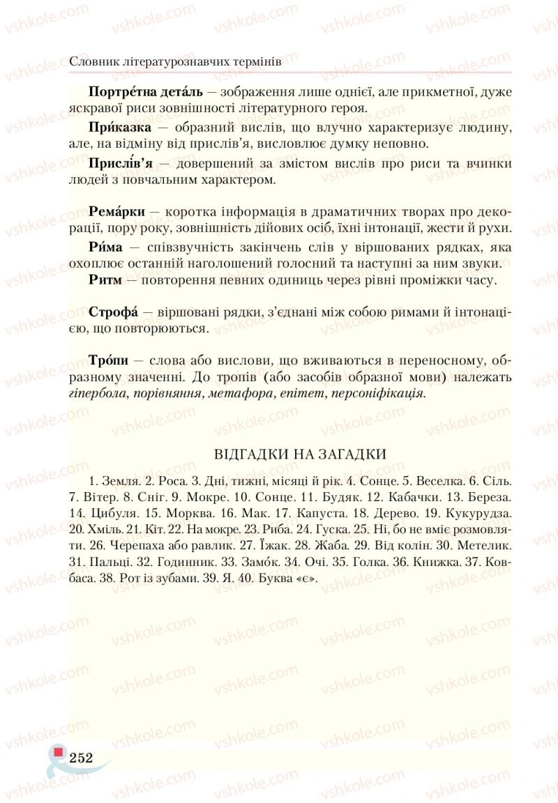 Страница 252 | Підручник Українська література 5 клас О.М. Авраменко  2018