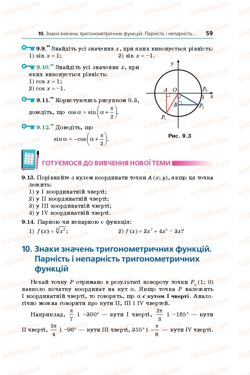 Страница 59 | Підручник Математика 10 клас А.Г. Мерзляк, Д.А. Номіровський, В.Б. Полонський, М.С. Якір 2018