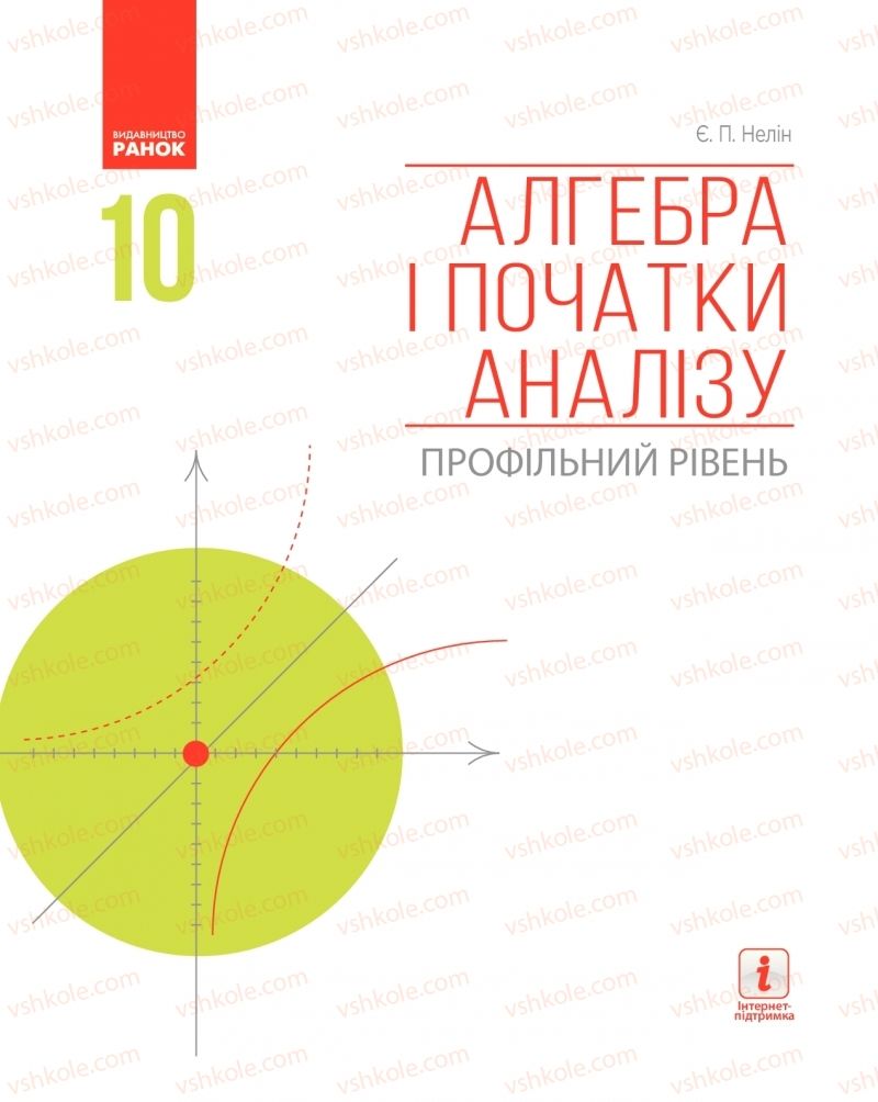 Страница 1 | Підручник Алгебра 10 клас Є.П. Нелін 2018 Профільний рівень