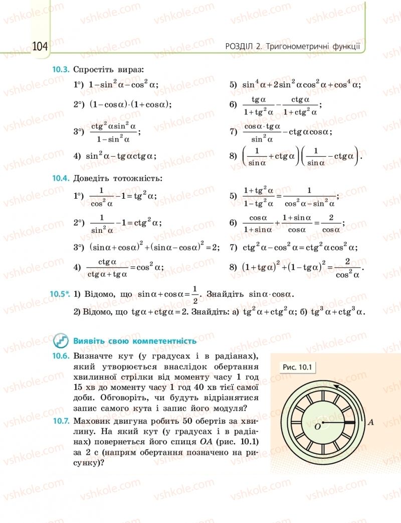 Страница 104 | Підручник Математика 10 клас Є.П. Нелін 2018 Рівень стандарту
