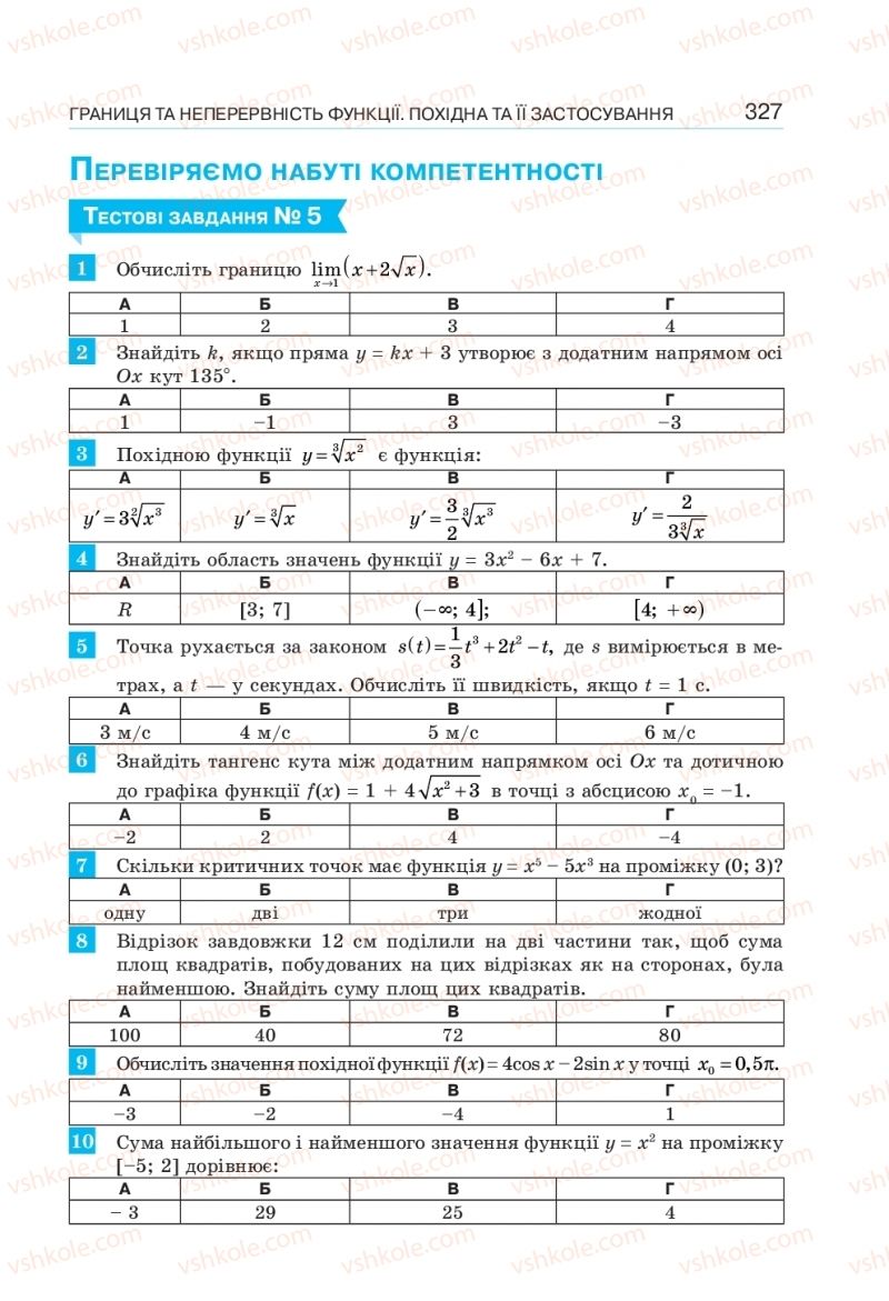 Страница 327 | Підручник Алгебра 10 клас  Г.П. Бевз, В.Г. Бевз, Н.Г. Владімірова 2018 Профільний рівень