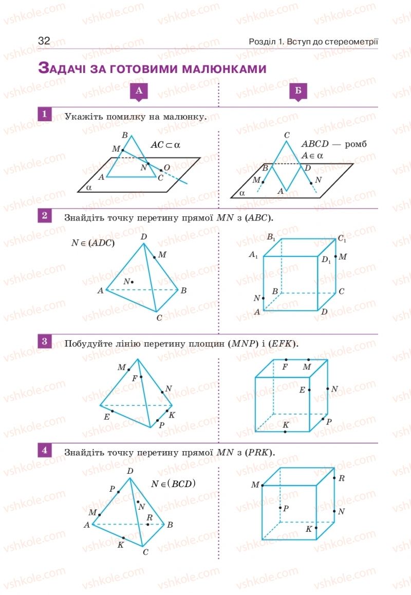 Страница 32 | Підручник Геометрія 10 клас Г.П. Бевз, В.Г. Бевз, В.М. Владіміров  2018 Профільний рівень