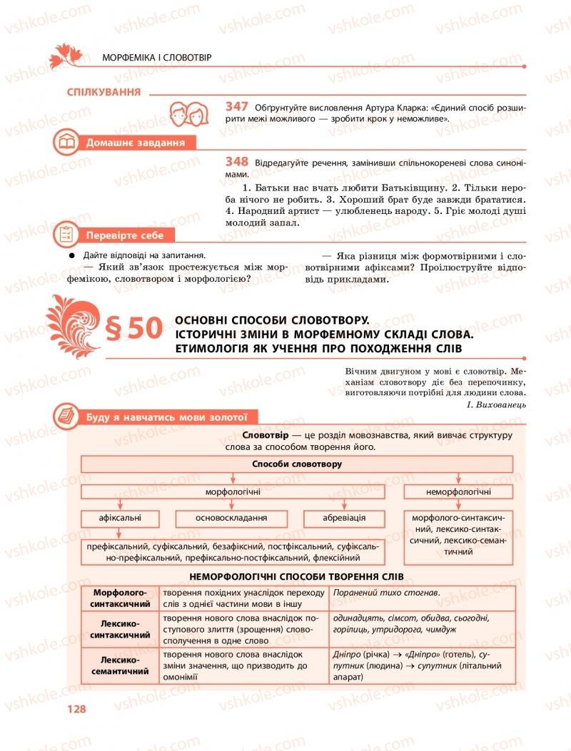 Страница 128 | Підручник Українська мова 10 клас С.О. Караман, О.М. Горошкіна, О.В. Караман 2018 Профільний рівень