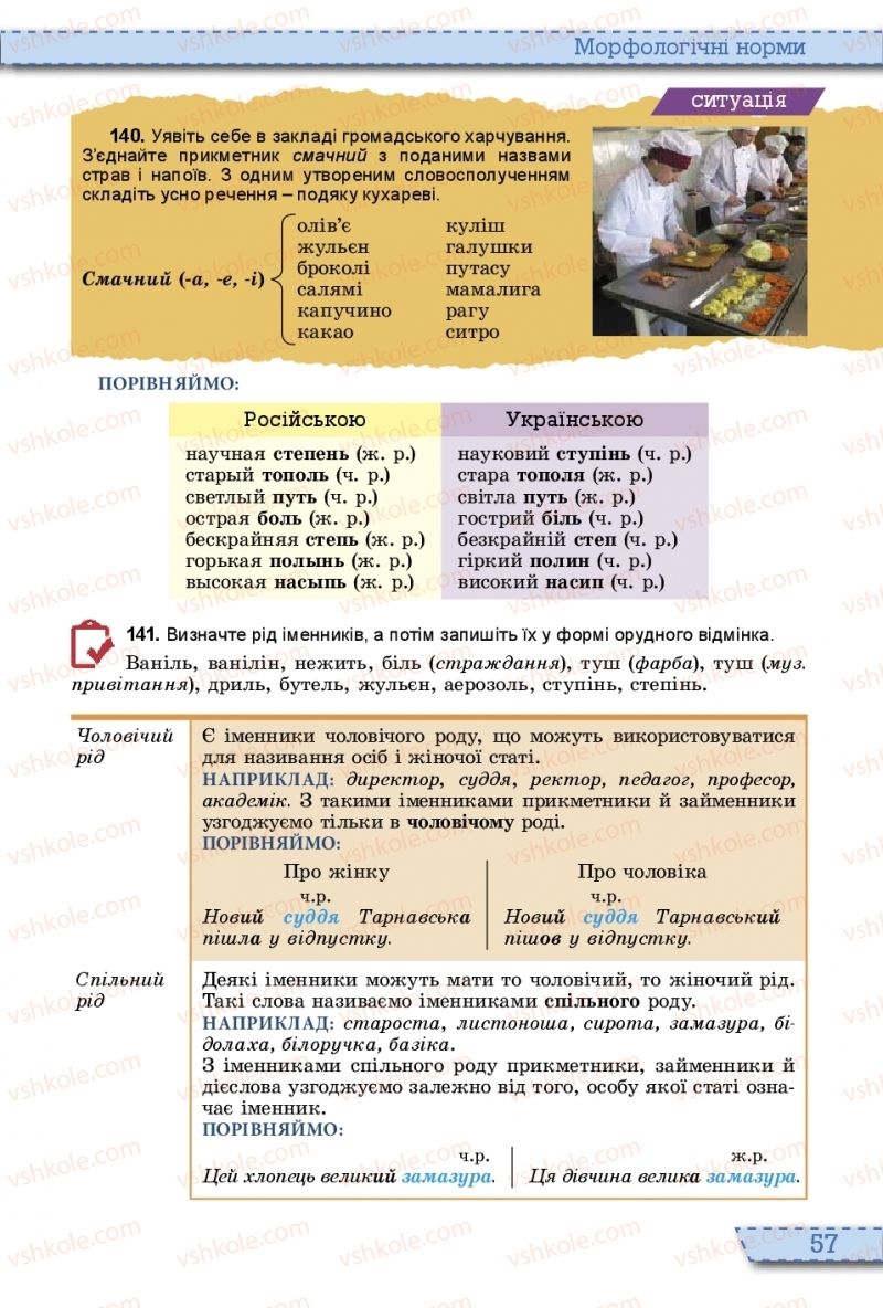 Страница 57 | Підручник Українська мова 10 клас О.В. Заболотний, В.В. Заболотний 2018 На російській мові