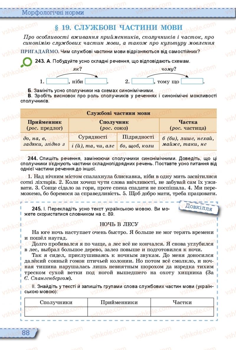 Страница 88 | Підручник Українська мова 10 клас О.В. Заболотний, В.В. Заболотний 2018 На російській мові