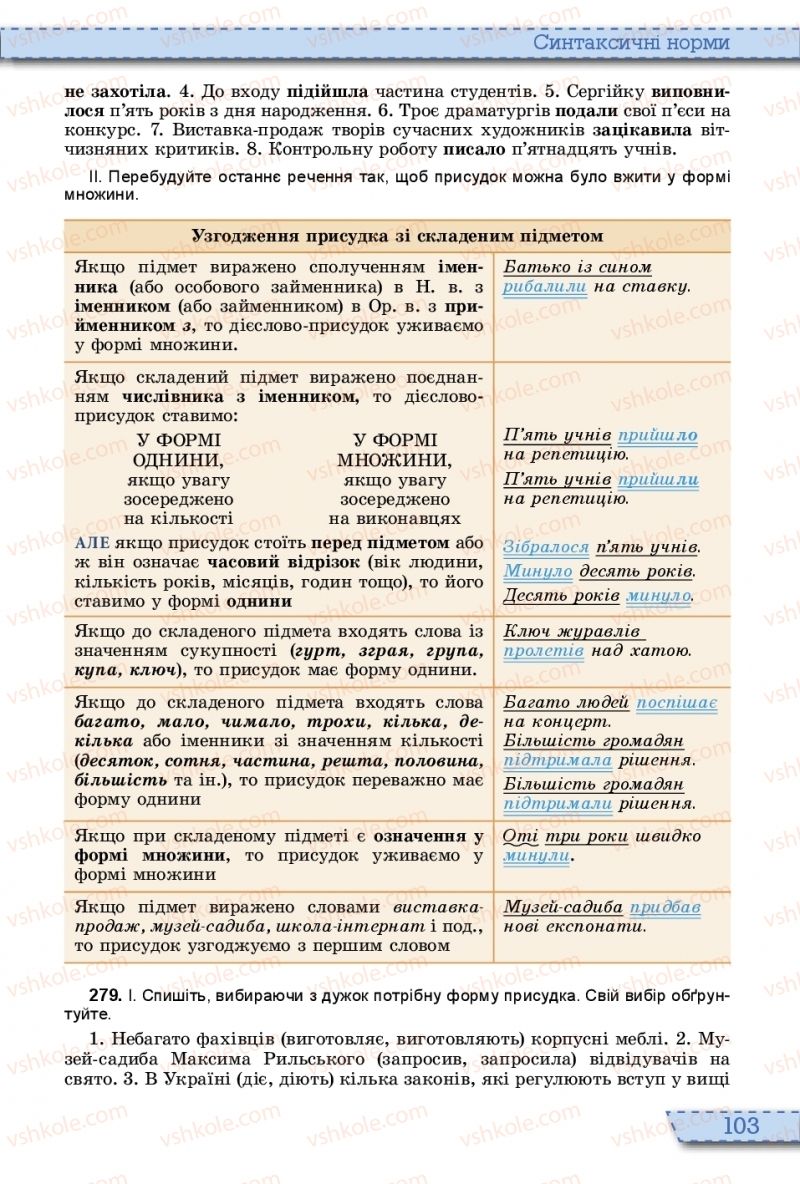 Страница 103 | Підручник Українська мова 10 клас О.В. Заболотний, В.В. Заболотний 2018 На російській мові