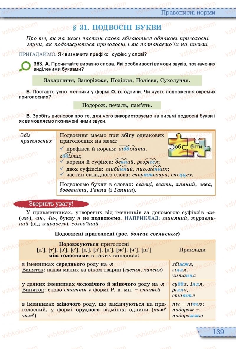 Страница 139 | Підручник Українська мова 10 клас О.В. Заболотний, В.В. Заболотний 2018 На російській мові