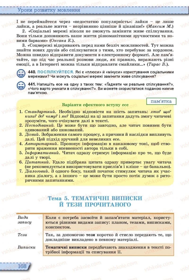 Страница 168 | Підручник Українська мова 10 клас О.В. Заболотний, В.В. Заболотний 2018 На російській мові