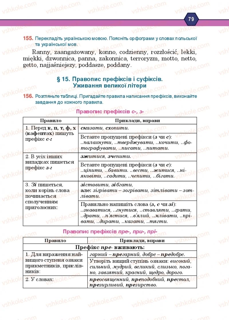 Страница 79 | Підручник Українська мова 10 клас Н.М. Тушніцка, М.Б. Пилип 2018