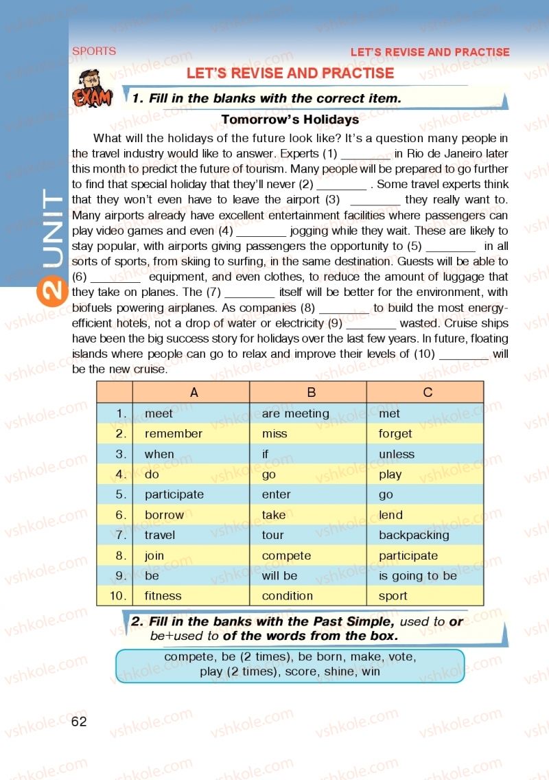 Страница 62 | Підручник Англiйська мова 10 клас Л.І. Морська 2018