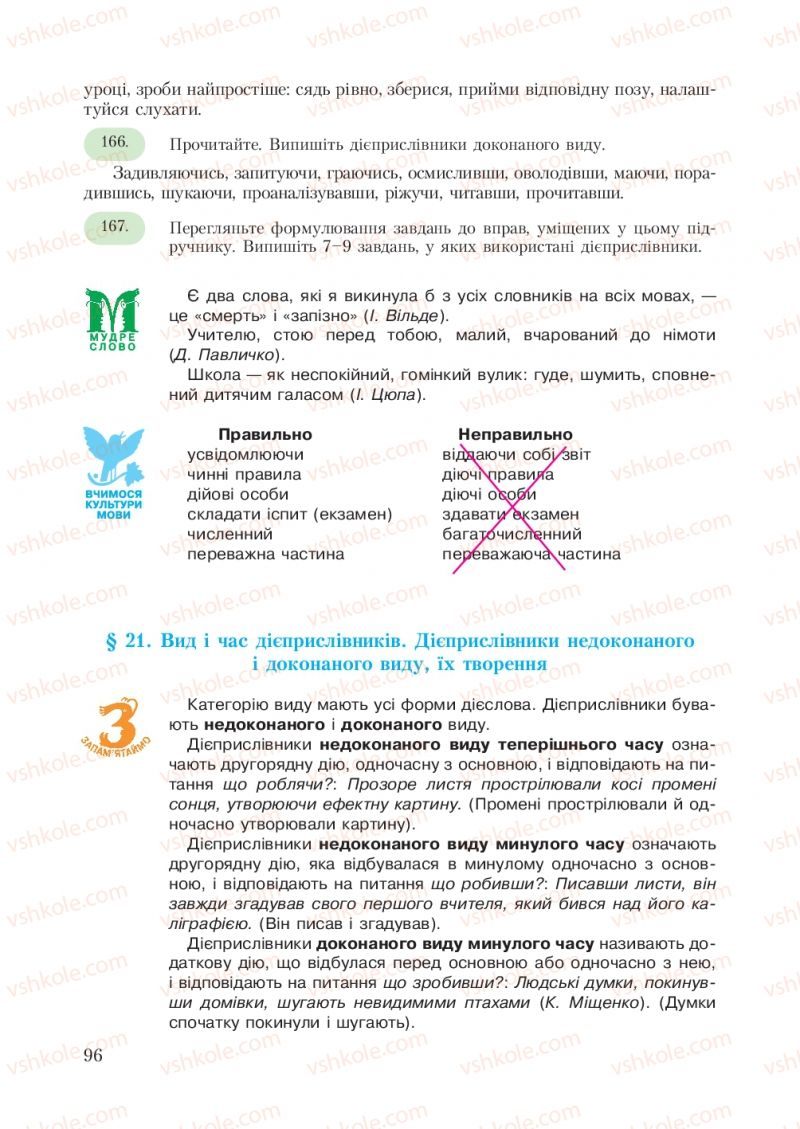 Страница 96 | Підручник Українська мова 7 клас С.Я. Єрмоленко, В.Т. Сичова 2007