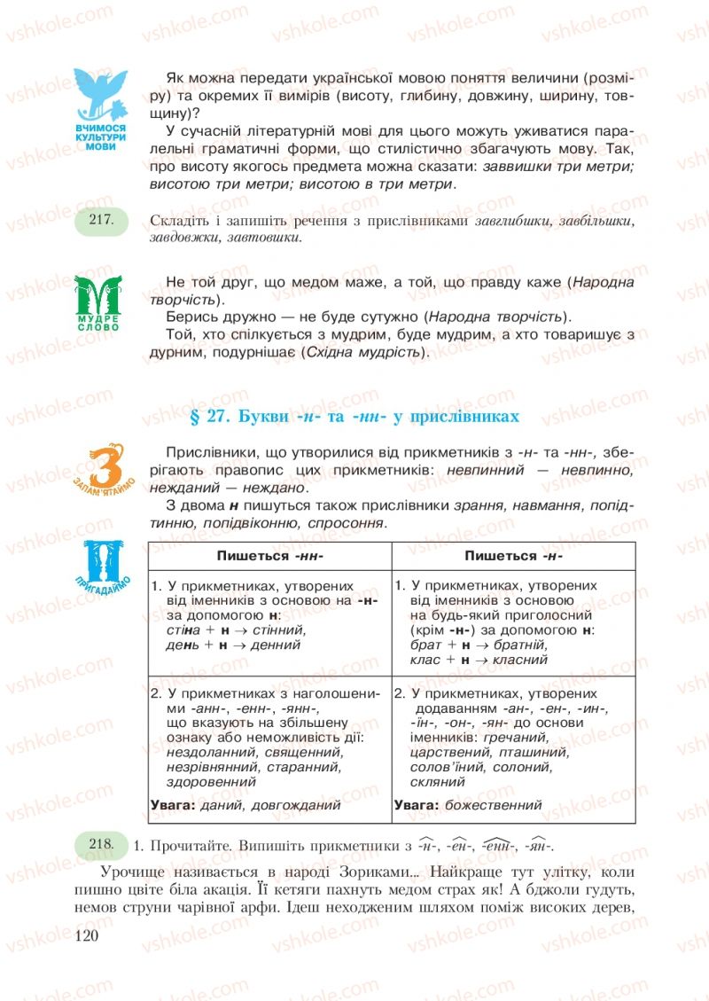 Страница 120 | Підручник Українська мова 7 клас С.Я. Єрмоленко, В.Т. Сичова 2007