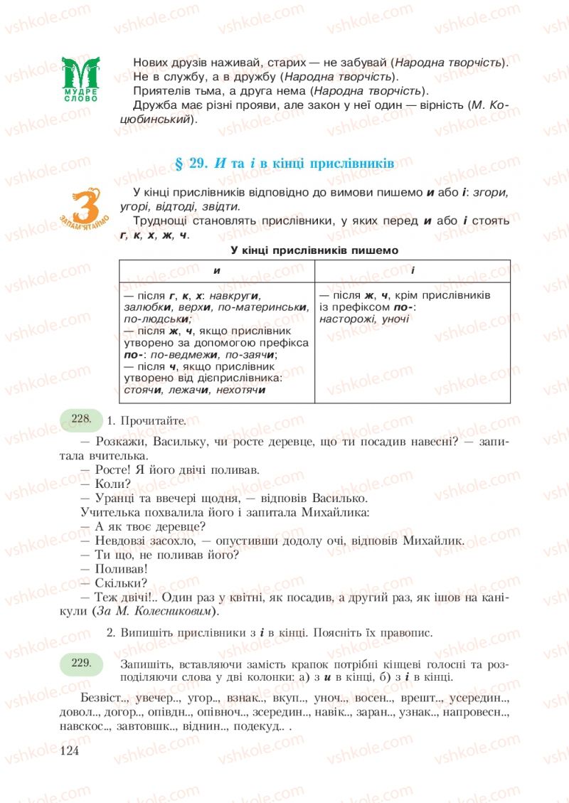 Страница 124 | Підручник Українська мова 7 клас С.Я. Єрмоленко, В.Т. Сичова 2007