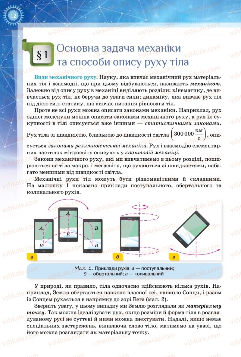 Страница 12 | Підручник Фізика 10 клас Т.М. Засєкіна, Д.О. Засєкін 2018 Рівень стандарту