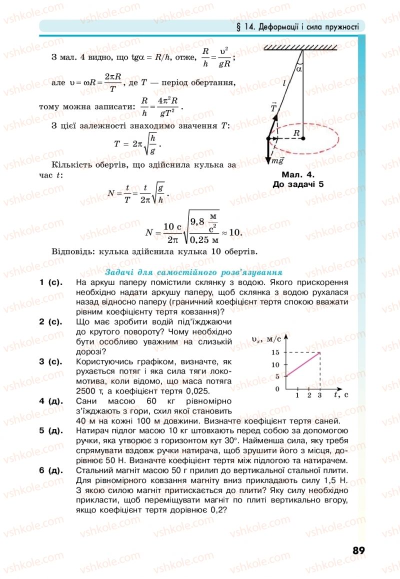 Страница 89 | Підручник Фізика 10 клас М.В. Головко, Ю.С. Мельник, Л.В. Непорожня 2018