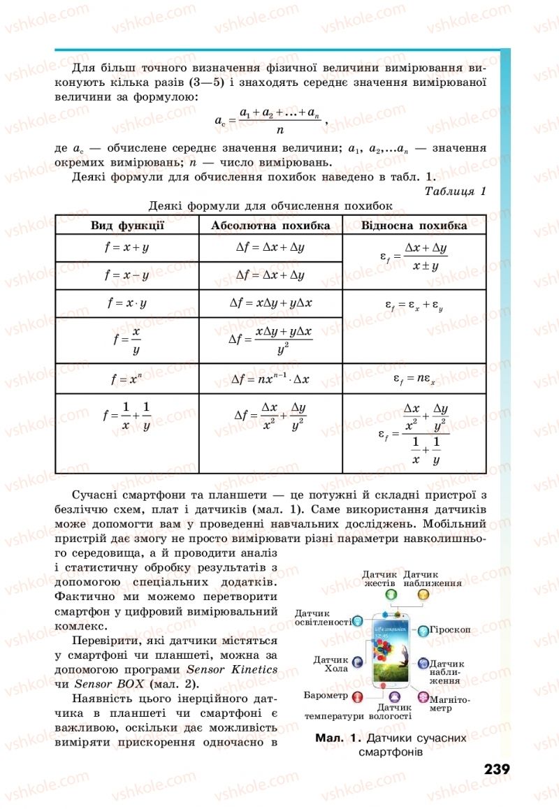 Страница 239 | Підручник Фізика 10 клас М.В. Головко, Ю.С. Мельник, Л.В. Непорожня 2018