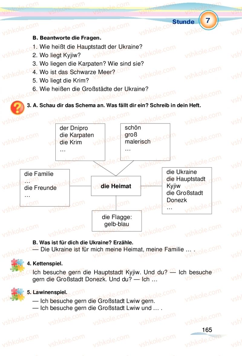 Страница 165 | Підручник Німецька мова 5 клас М.М. Сидоренко, О.А. Палій 2018