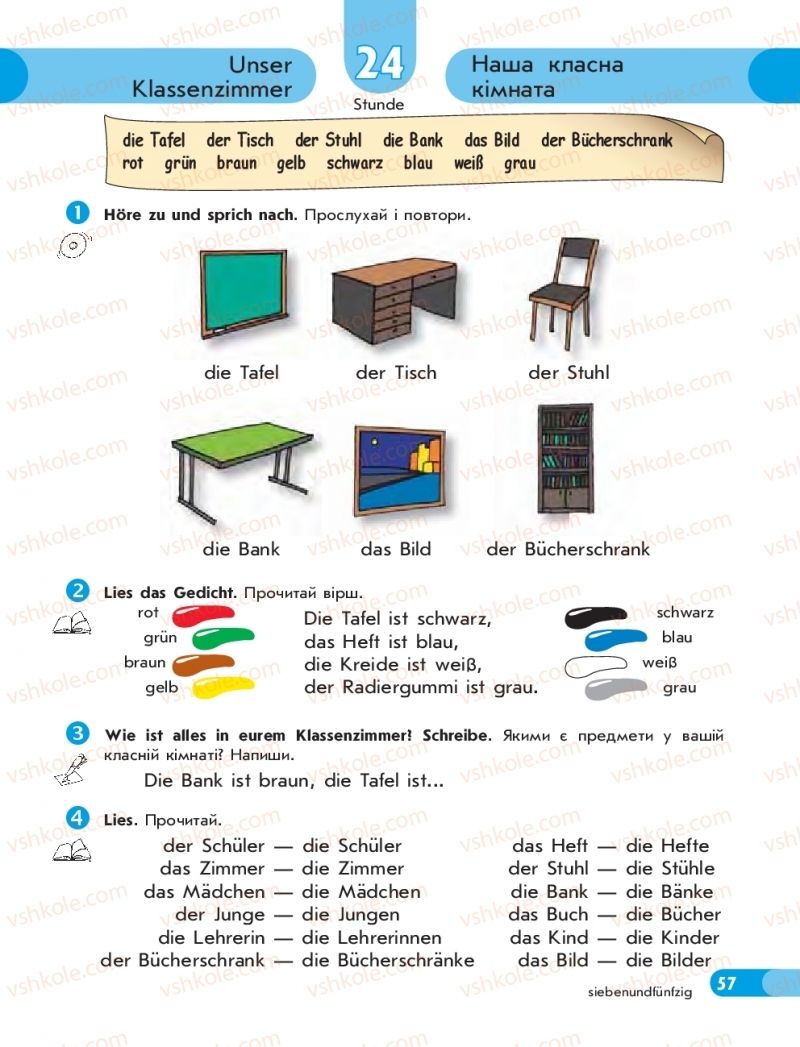 Страница 57 | Підручник Німецька мова 5 клас С.І. Сотникова, Т.Ф. Білоусова 2018 1 рік навчання
