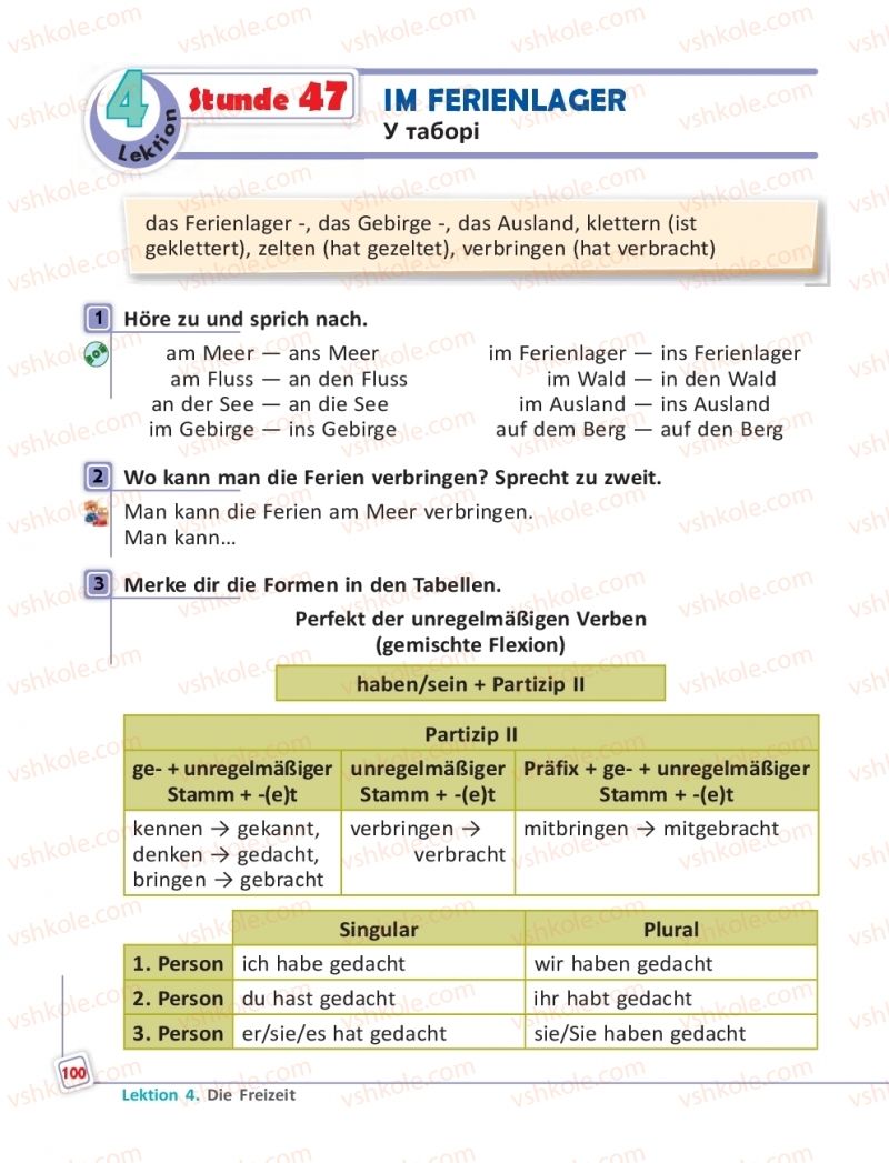Страница 100 | Підручник Німецька мова 5 клас С.І. Сотникова, Г.В. Гоголєва 2018 5 рік навчання