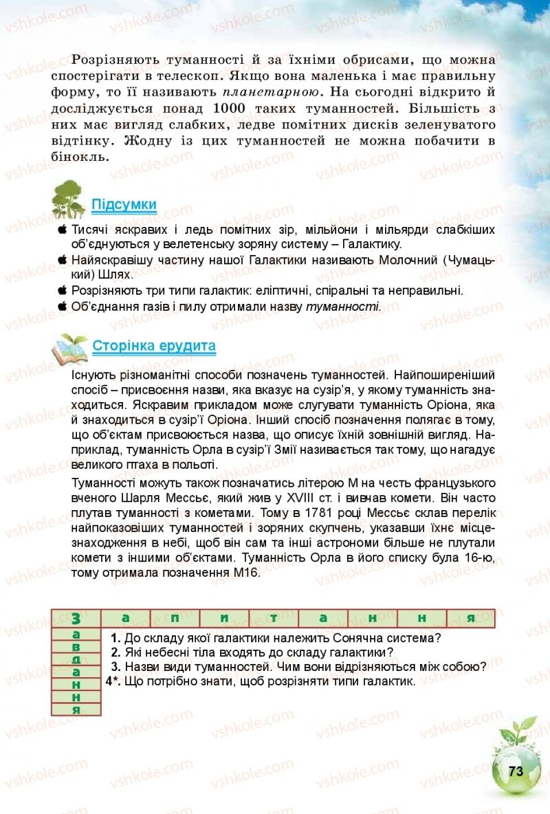 Страница 73 | Підручник Природознавство 5 клас Т.В. Коршевнюк, І.В. Баштовий 2018