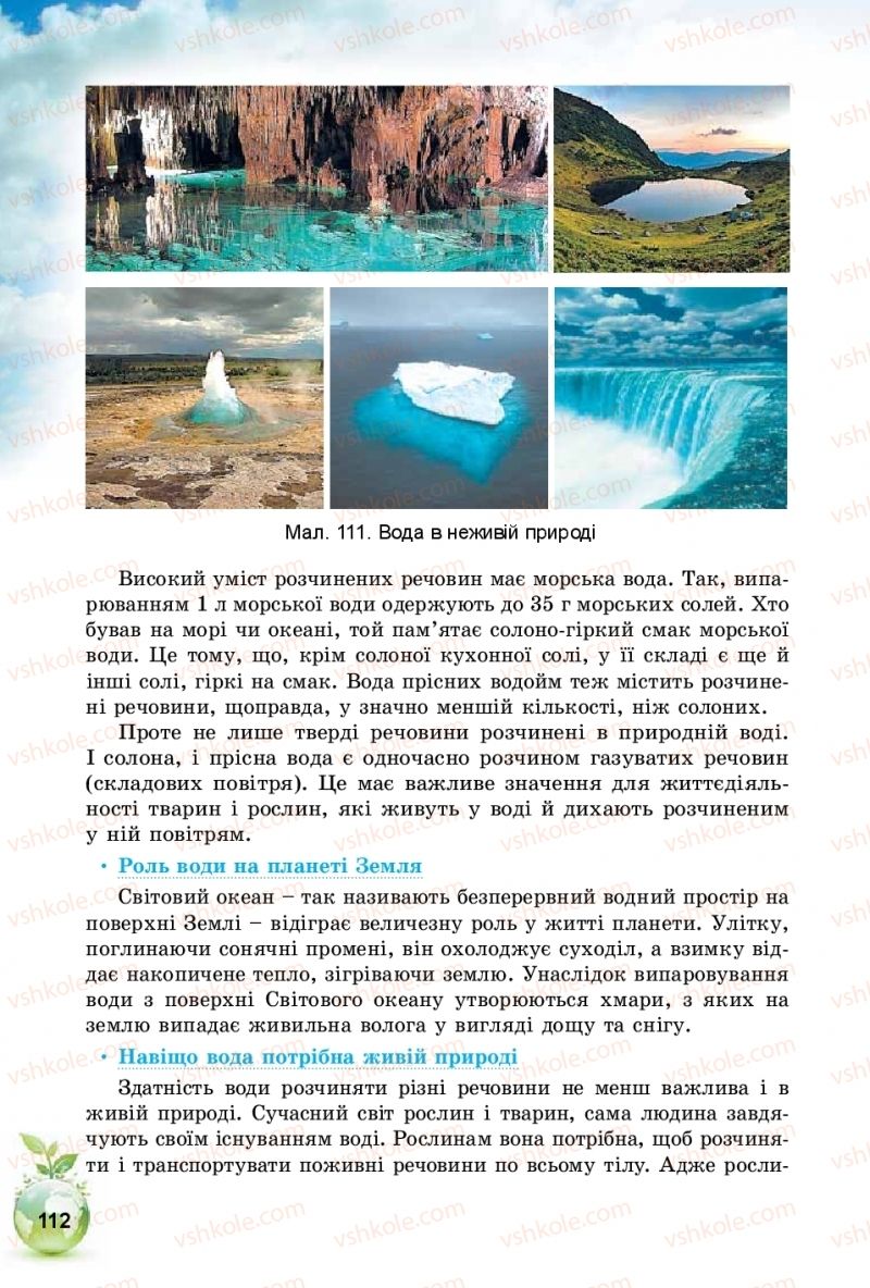 Страница 112 | Підручник Природознавство 5 клас Т.В. Коршевнюк, І.В. Баштовий 2018