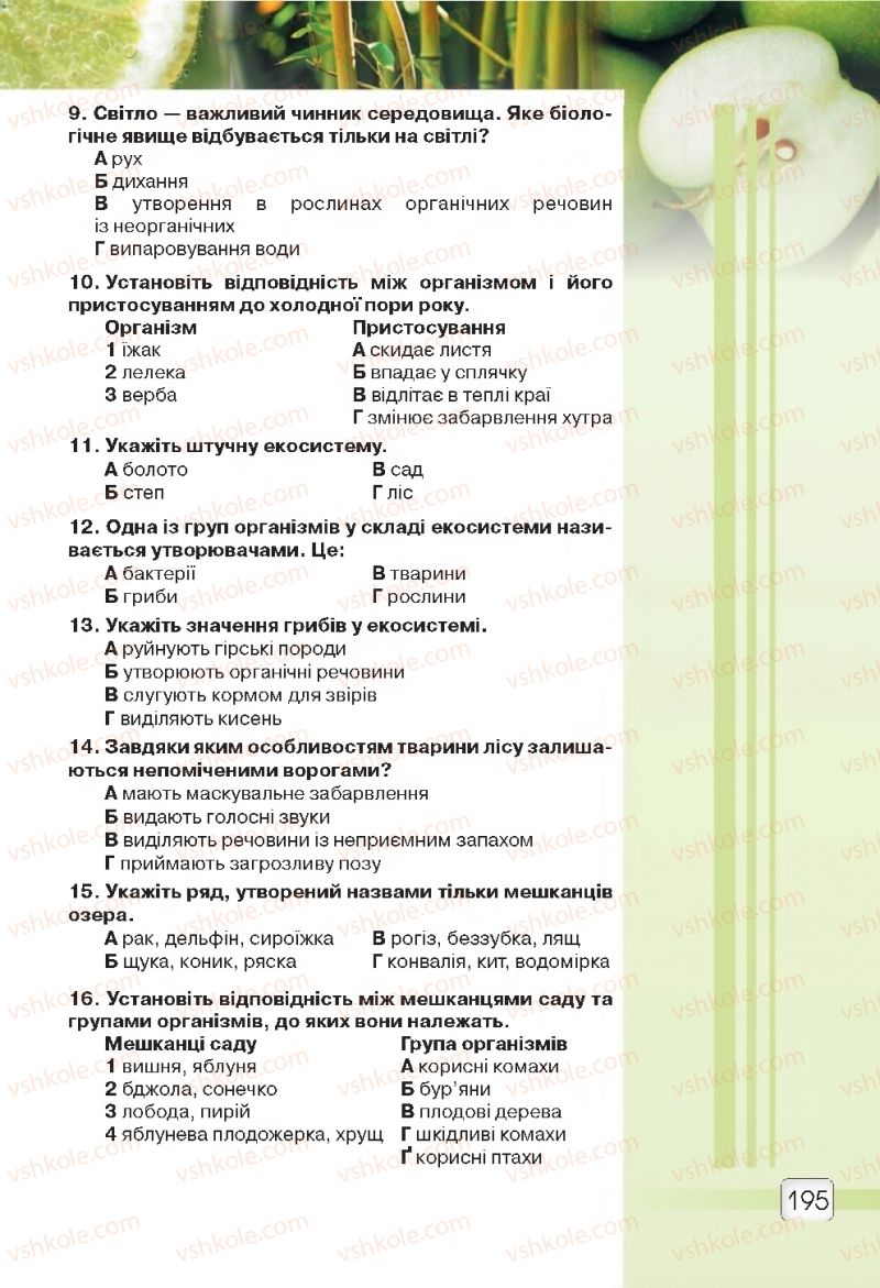 Страница 195 | Підручник Природознавство 5 клас О.Г. Ярошенко, В.М. Бойко 2018